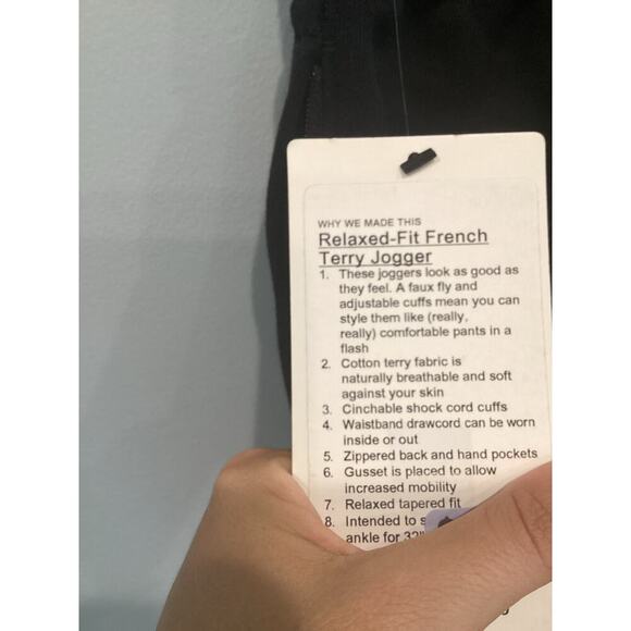 Lululemon Relaxed-Fit French Terry Jogger Medium NEW Black Athleisure Casual - Picture 2 of 9